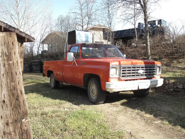 Old red Chevrolet pickup truck